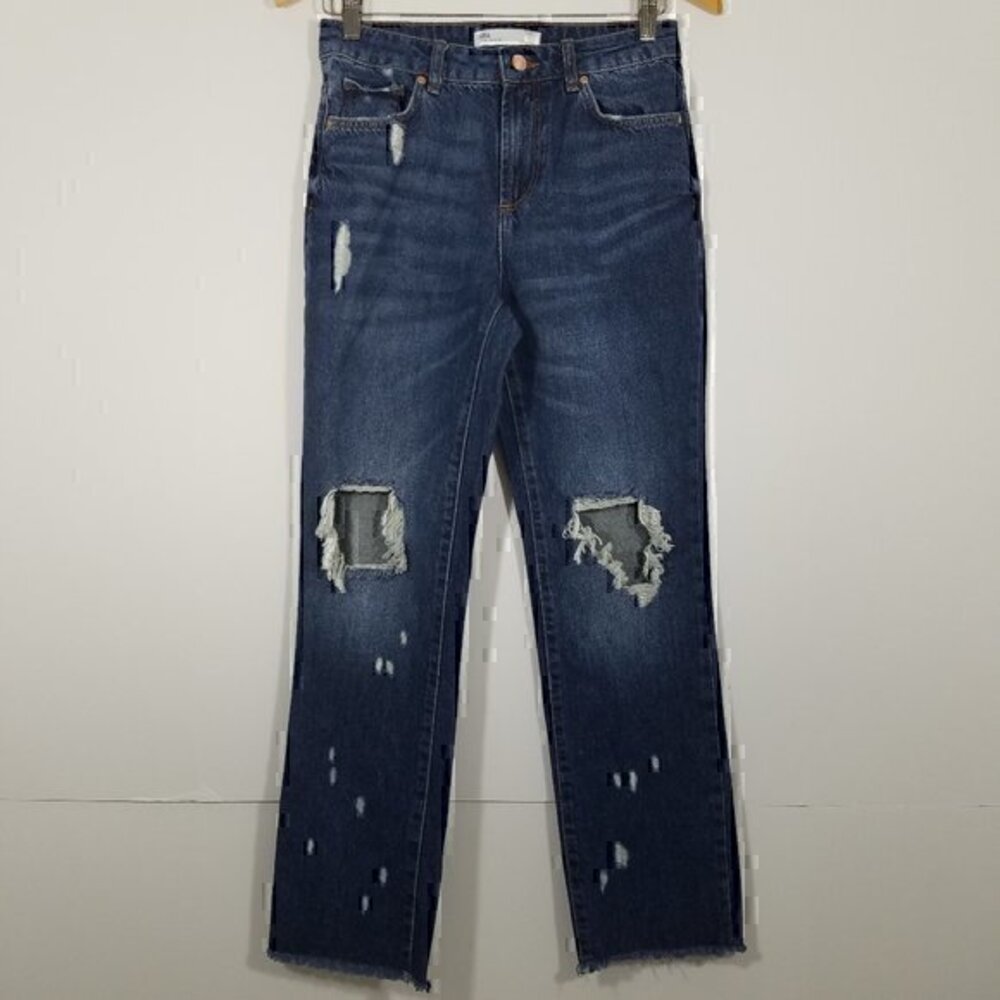 Zara Distressed High Waist Jeans Size 2